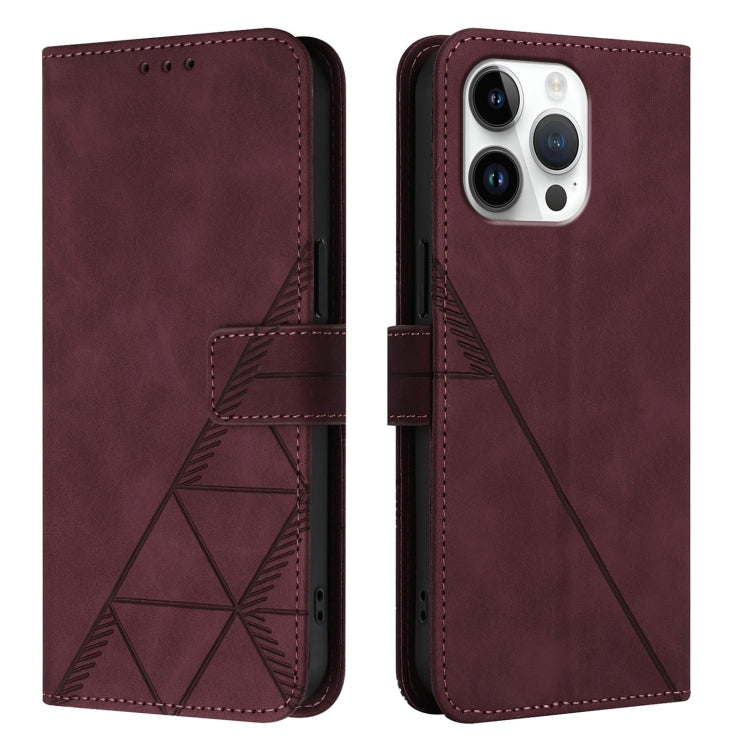 For iPhone 16 Pro Max Crossbody 3D Embossed Flip Leather Phone Case