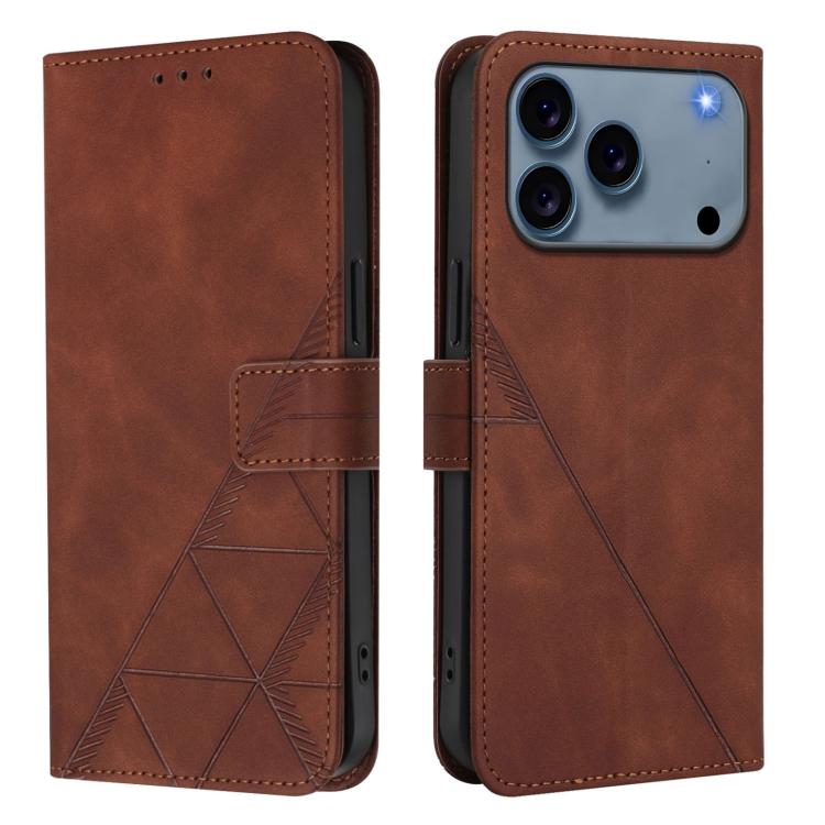 For iPhone 17 Pro Crossbody 3D Embossed Flip Leather Phone Case