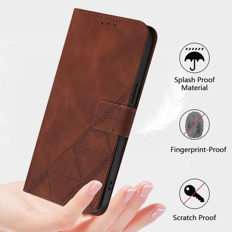 For iPhone 17 Pro Crossbody 3D Embossed Flip Leather Phone Case