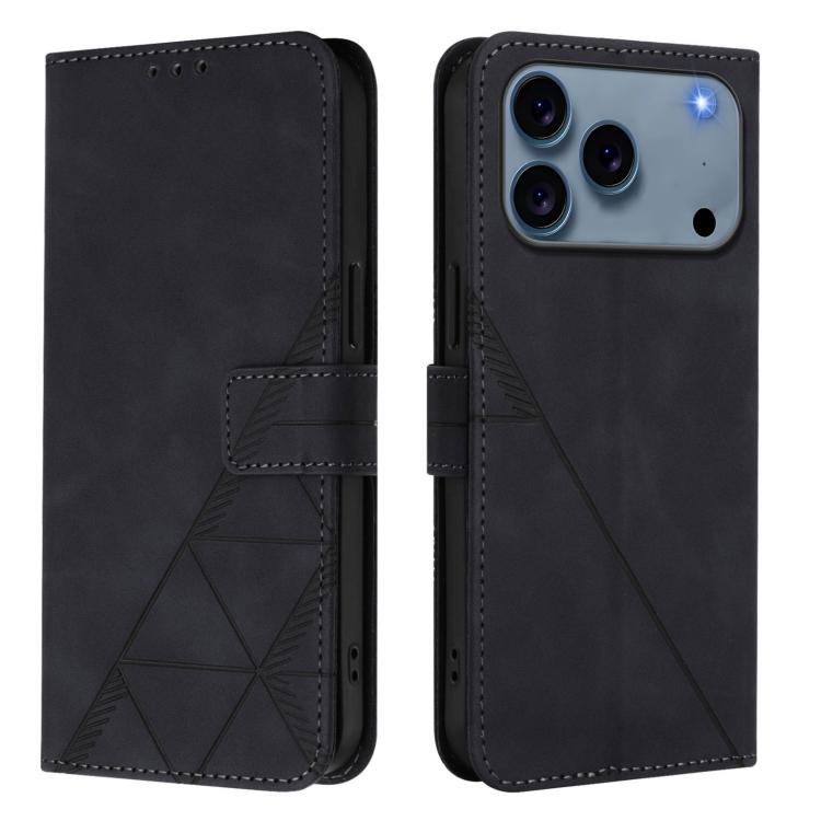 For iPhone 17 Pro Crossbody 3D Embossed Flip Leather Phone Case