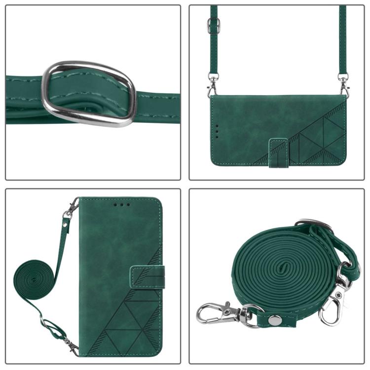 For iPhone 17 Pro Crossbody 3D Embossed Flip Leather Phone Case