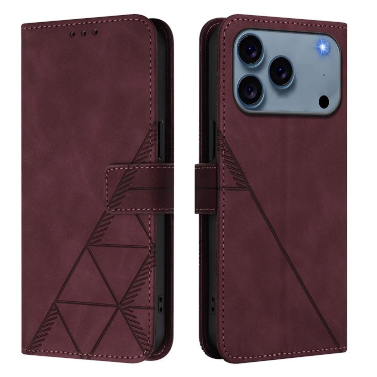 For iPhone 17 Pro Crossbody 3D Embossed Flip Leather Phone Case