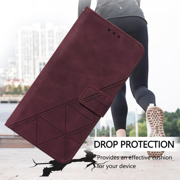 For iPhone 17 Pro Crossbody 3D Embossed Flip Leather Phone Case