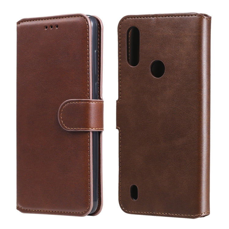 For Motorola Moto E6s Classic Calf Texture PU + TPU Horizontal Flip Leather Case, with Holder & Card Slots & Wallet