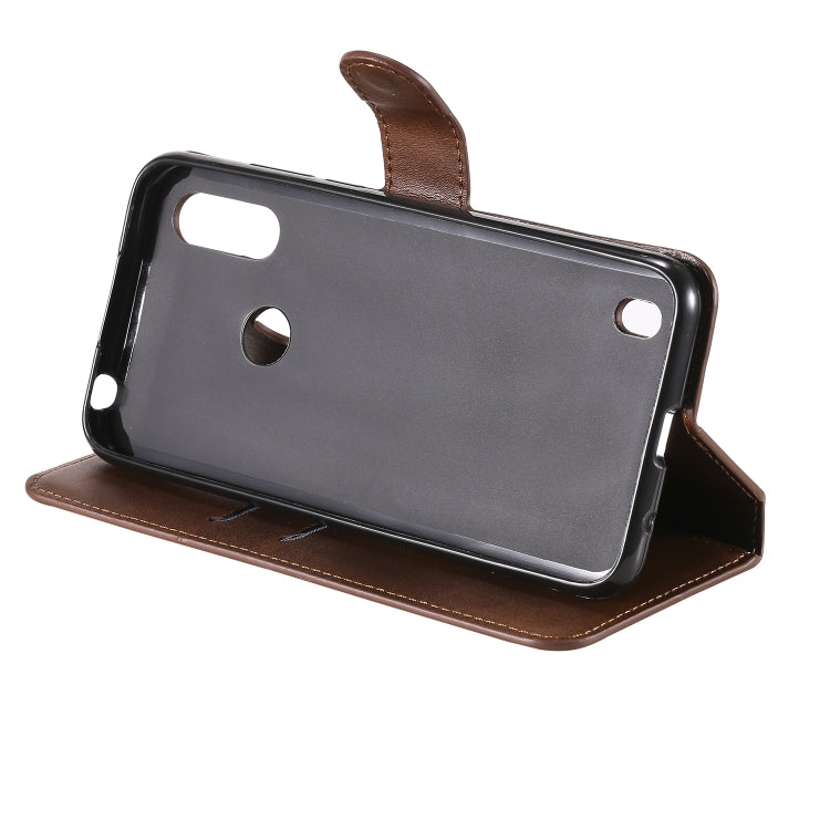 For Motorola Moto E6s Classic Calf Texture PU + TPU Horizontal Flip Leather Case, with Holder & Card Slots & Wallet