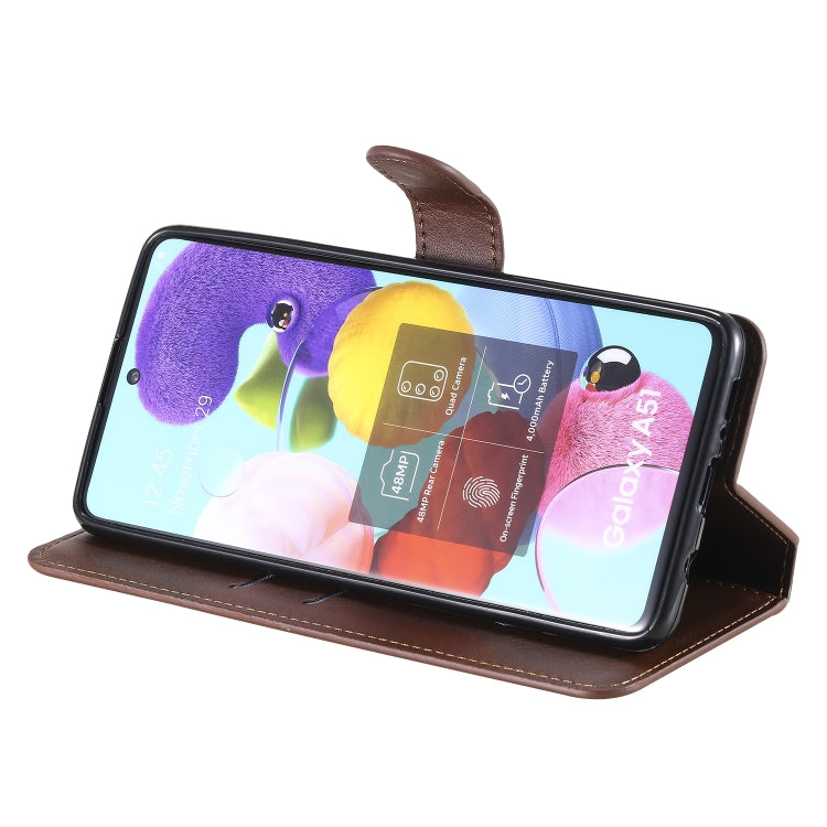 For Samsung Galaxy A51 5G Classic Calf Texture PU + TPU Horizontal Flip Leather Case, with Holder & Card Slots & Wallet