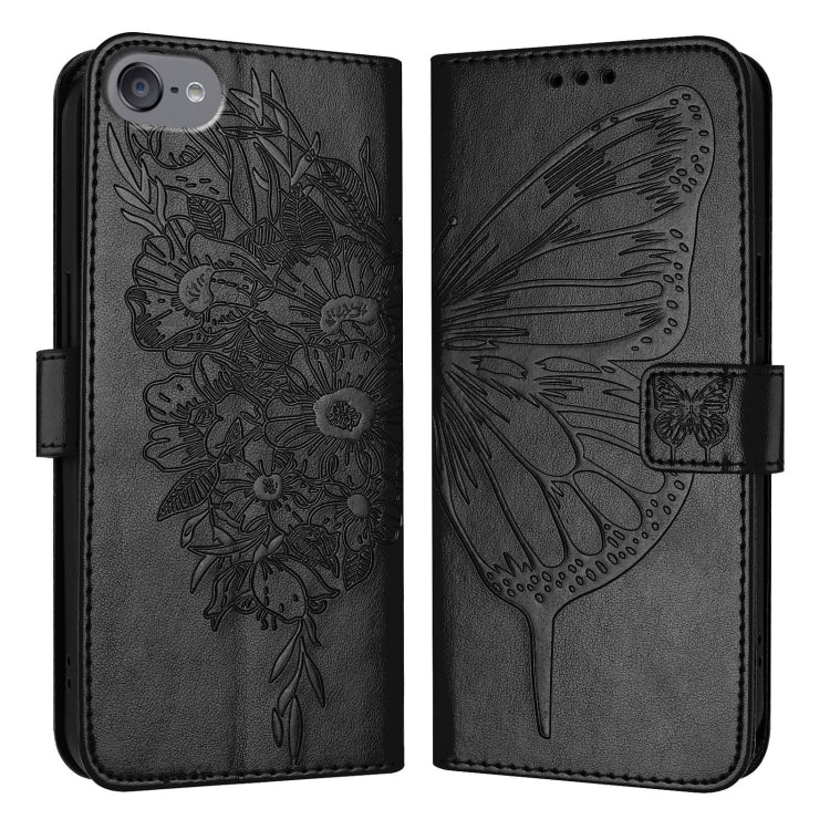 For iPod Touch 7 / 6 / 5 Embossed Butterfly Leather Phone Case