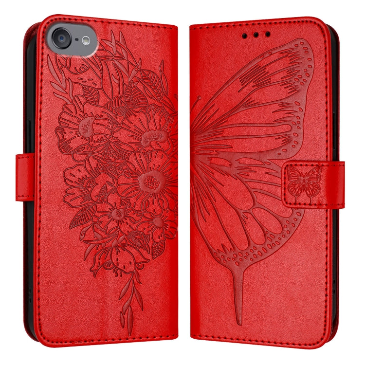 For iPod Touch 7 / 6 / 5 Embossed Butterfly Leather Phone Case