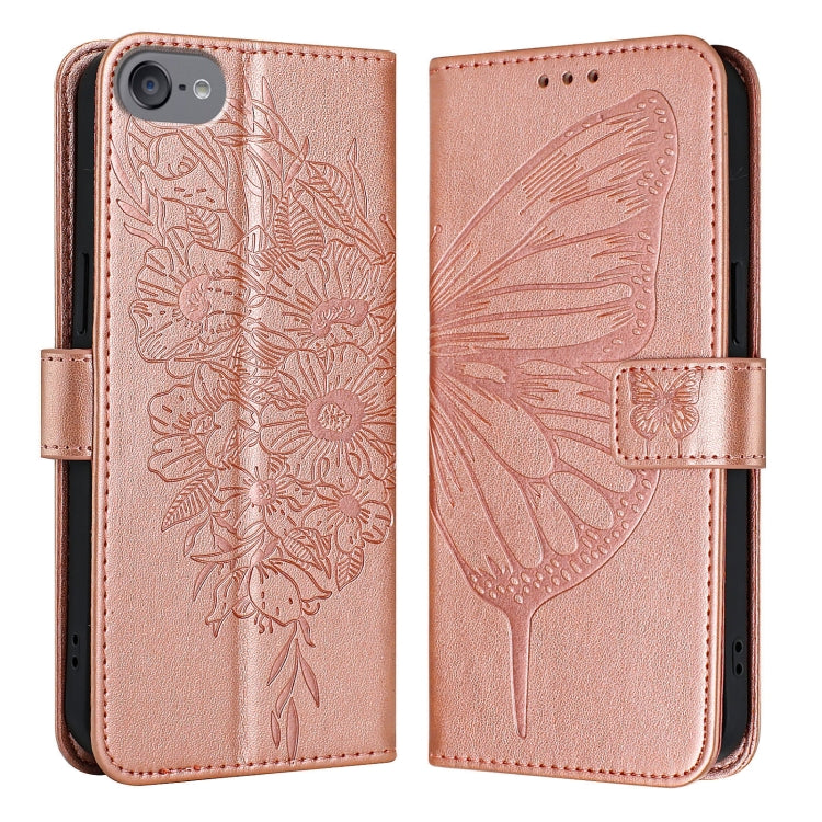 For iPod Touch 7 / 6 / 5 Embossed Butterfly Leather Phone Case