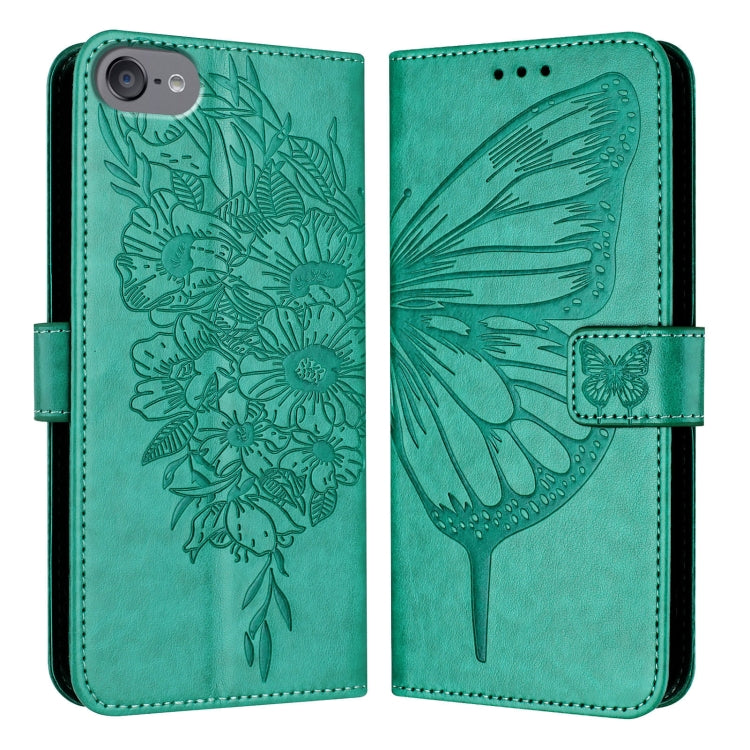 For iPod Touch 7 / 6 / 5 Embossed Butterfly Leather Phone Case