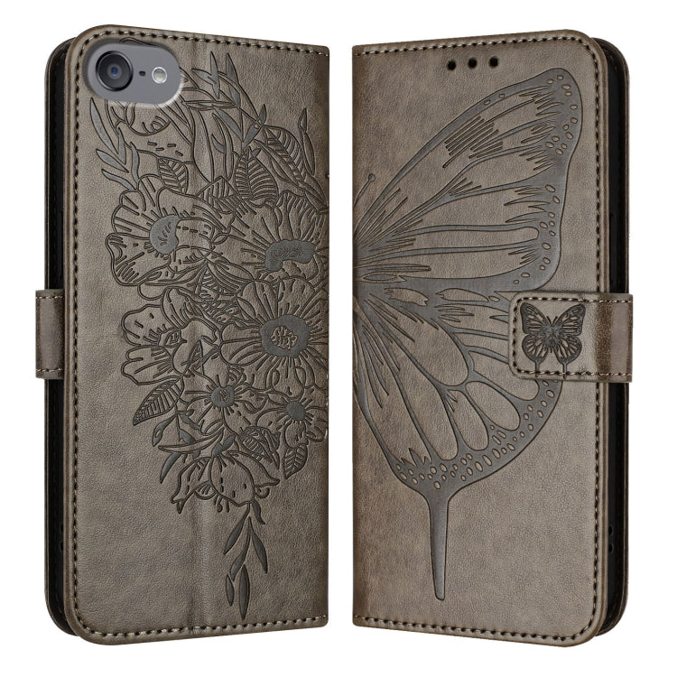 For iPod Touch 7 / 6 / 5 Embossed Butterfly Leather Phone Case