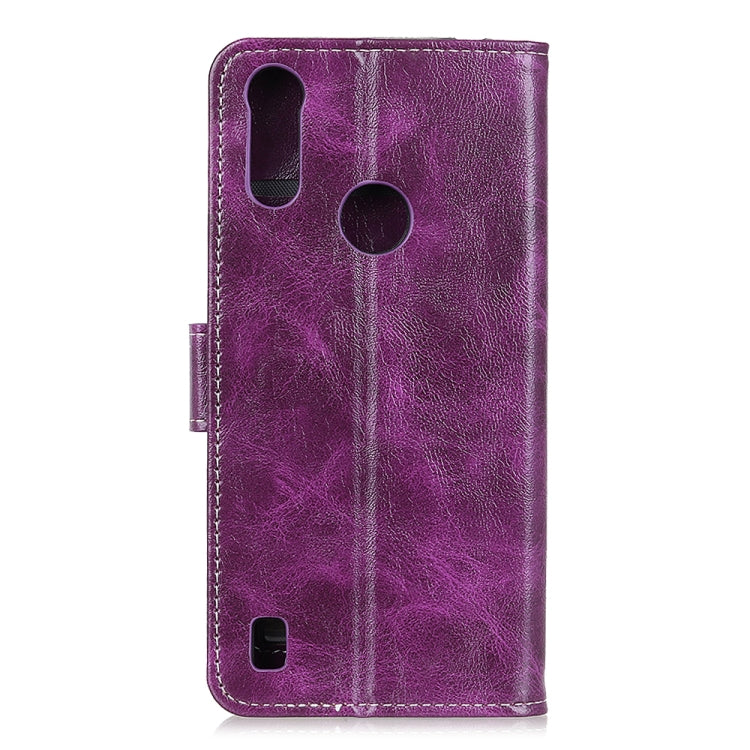 For Motorola Moto E6s 2020 Retro Crazy Horse Texture Horizontal Flip Leather Case with Holder & Card Slots & Photo Frame & Wallet