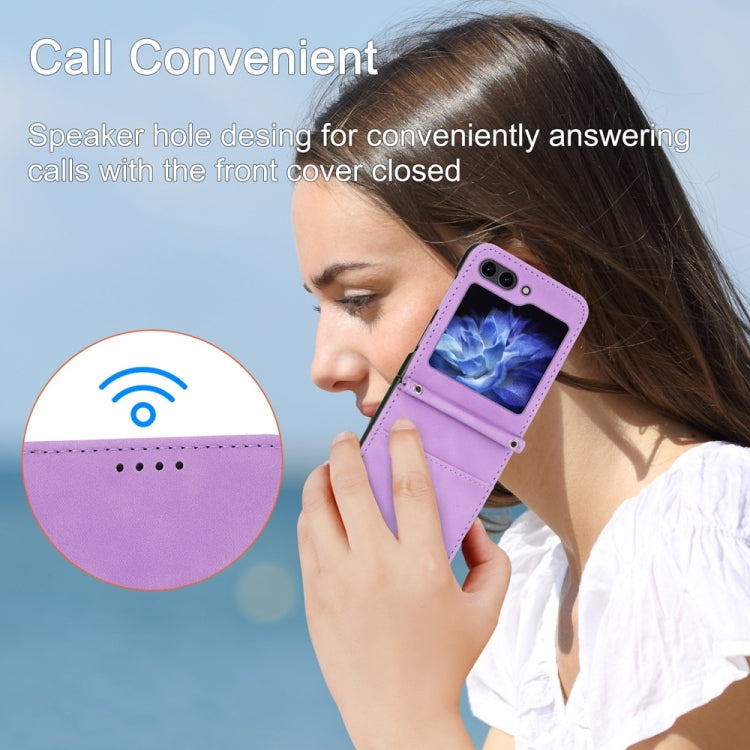 For Samsung Galaxy Z Flip6 / Flip7 FE Dierfeng Dream Line TPU + PU Leather Phone Case