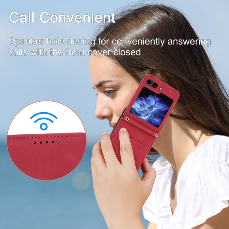 For Samsung Galaxy Z Flip6 / Flip7 FE Dierfeng Dream Line TPU + PU Leather Phone Case