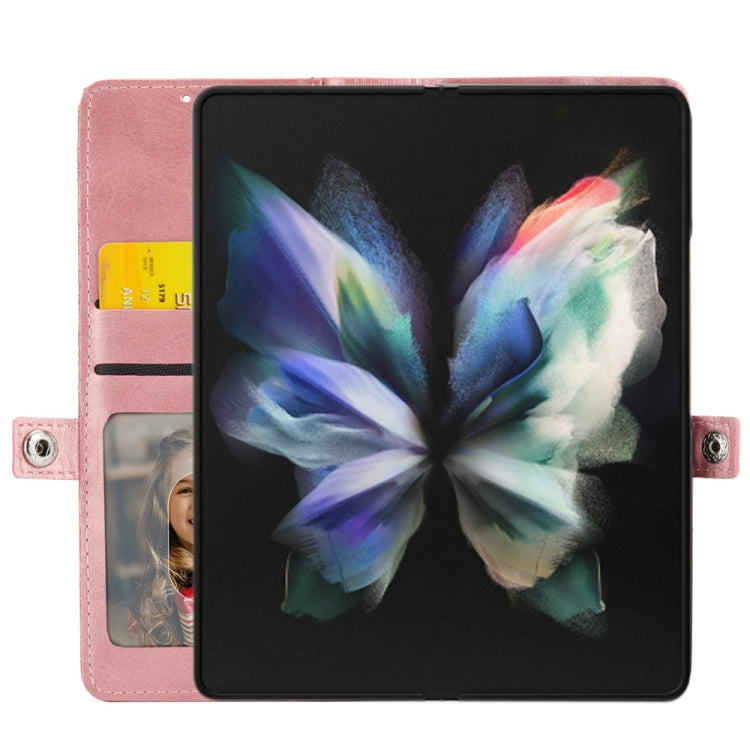 For Samsung Galaxy Z Fold6 Cubic Grid Calf Texture Magnetic Leather Phone Case