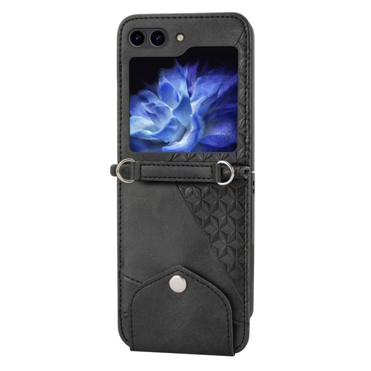 For Samsung Galaxy Z Flip6 / Flip7 FE Cubic Grid Calf Texture Magnetic Leather Phone Case