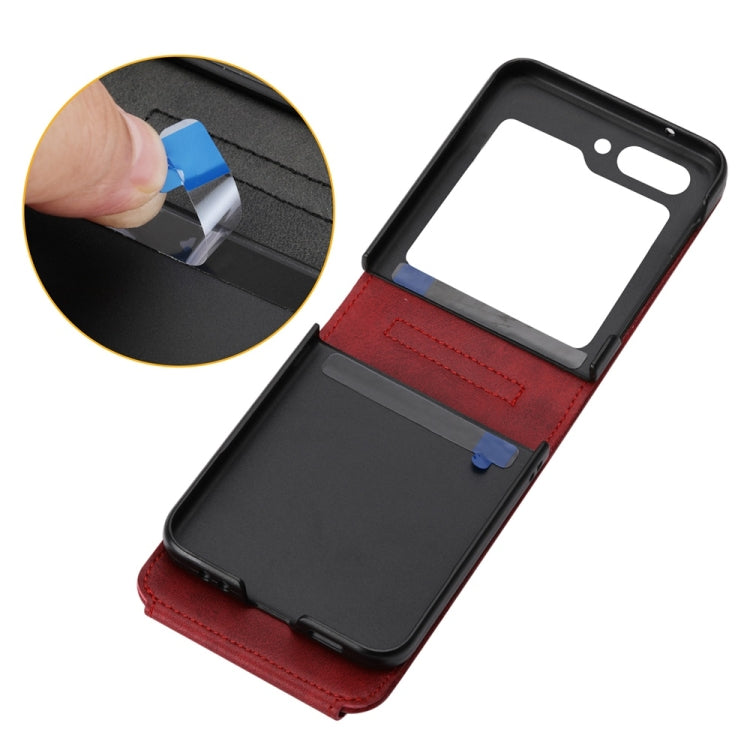 For Samsung Galaxy Z Flip6 / Flip7 FE Cubic Grid Calf Texture Magnetic Leather Phone Case