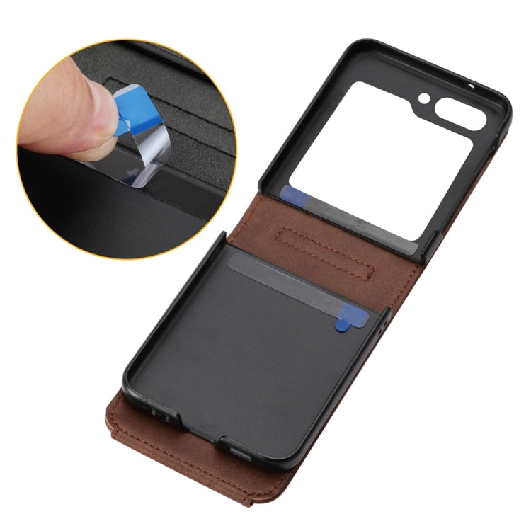 For Samsung Galaxy Z Flip6 / Flip7 FE Cubic Grid Calf Texture Magnetic Leather Phone Case