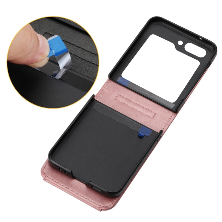 For Samsung Galaxy Z Flip6 / Flip7 FE Cubic Grid Calf Texture Magnetic Leather Phone Case