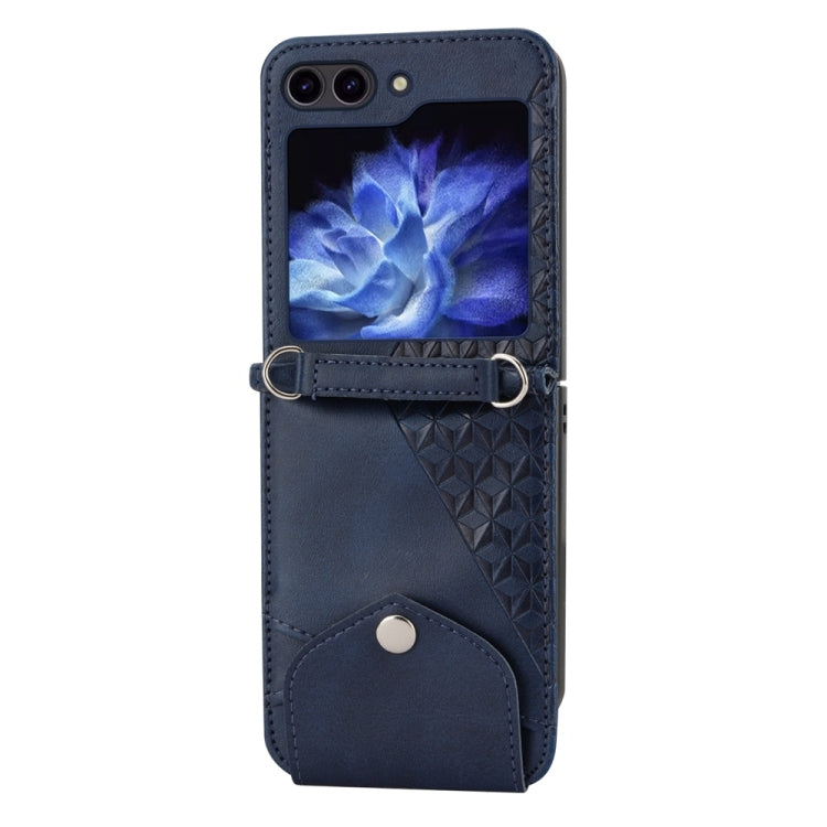 For Samsung Galaxy Z Flip6 / Flip7 FE Cubic Grid Calf Texture Magnetic Leather Phone Case