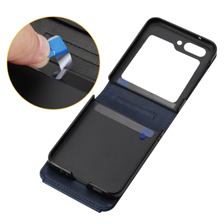 For Samsung Galaxy Z Flip6 / Flip7 FE Cubic Grid Calf Texture Magnetic Leather Phone Case