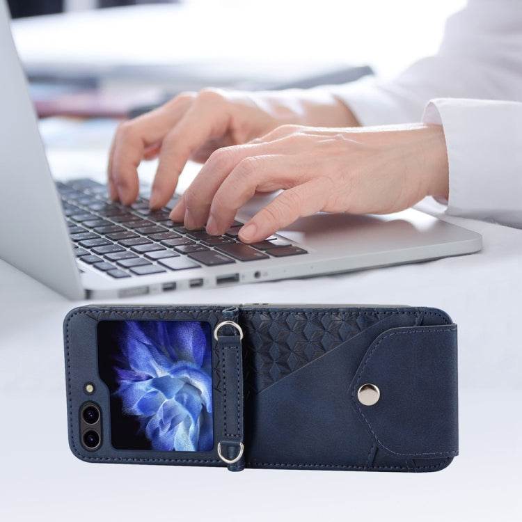 For Samsung Galaxy Z Flip6 / Flip7 FE Cubic Grid Calf Texture Magnetic Leather Phone Case