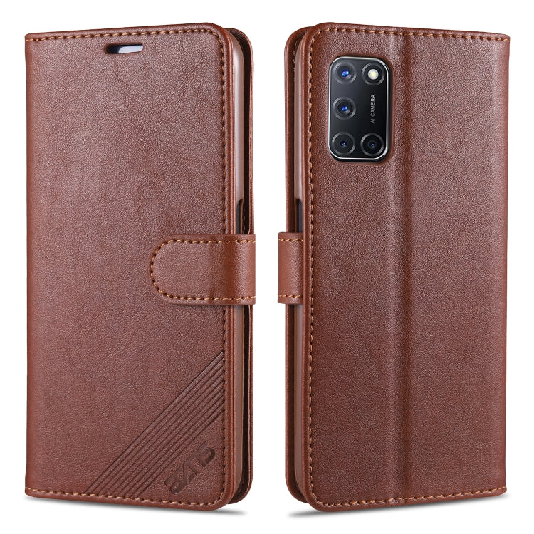 For OPPO A52 / A92 / A72 AZNS Sheepskin Texture Horizontal Flip Leather Case with Holder & Card Slots & Wallet