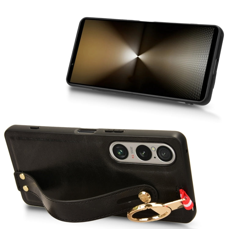 For Sony Xperia 1 VI Wristband Leather Back Phone Case