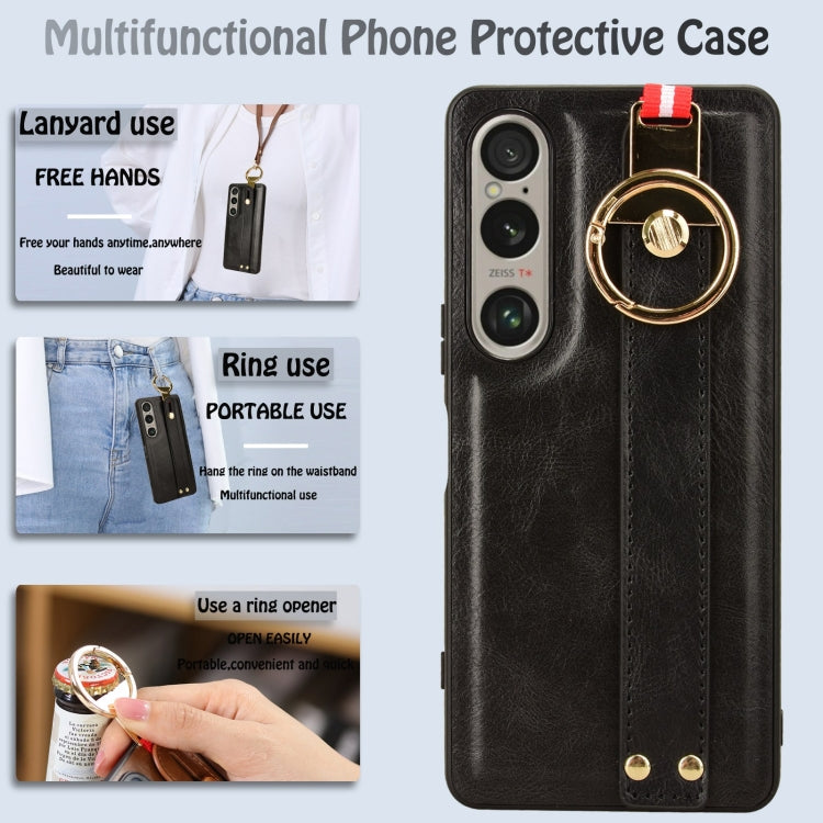 For Sony Xperia 1 VI Wristband Leather Back Phone Case