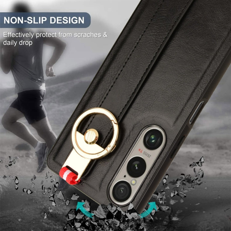 For Sony Xperia 1 VI Wristband Leather Back Phone Case