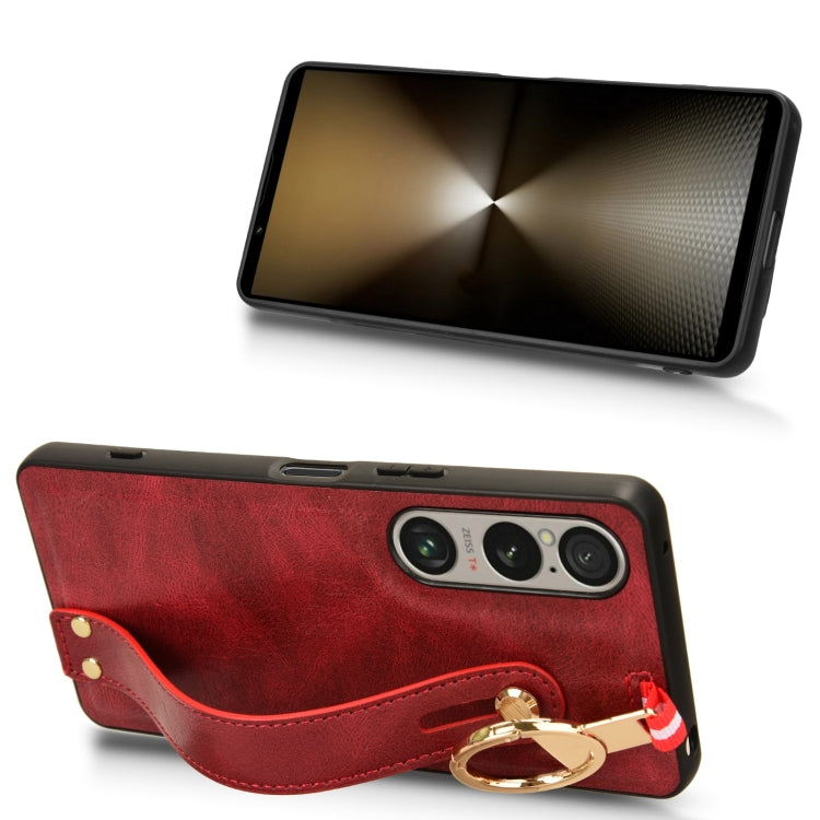 For Sony Xperia 1 VI Wristband Leather Back Phone Case