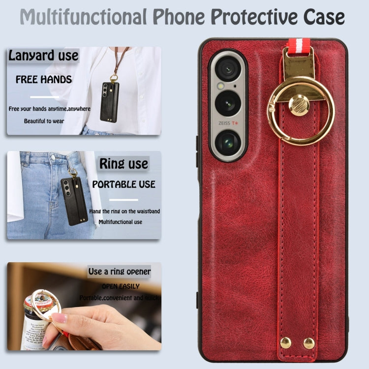 For Sony Xperia 1 VI Wristband Leather Back Phone Case