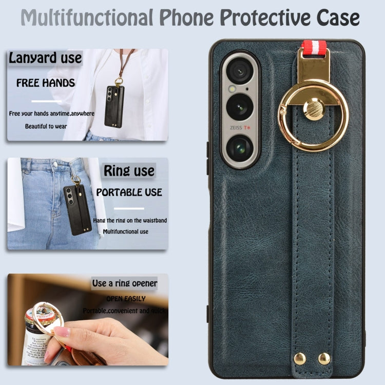For Sony Xperia 1 VI Wristband Leather Back Phone Case