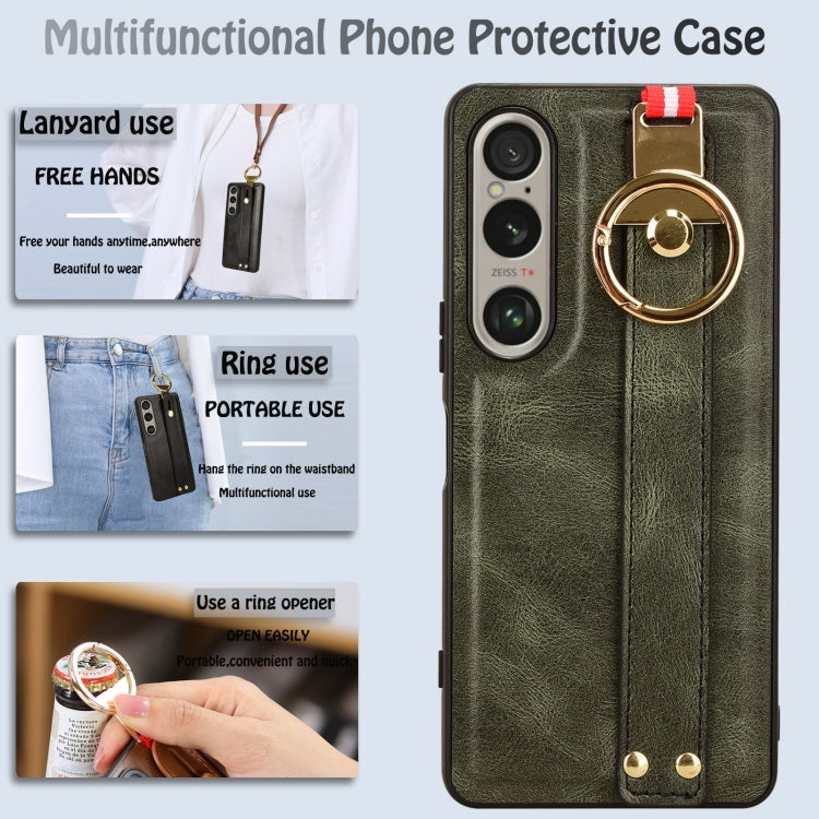 For Sony Xperia 1 VI Wristband Leather Back Phone Case