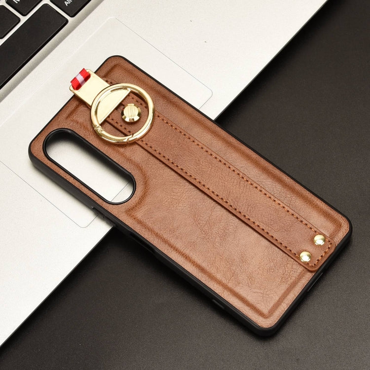 For Sony Xperia 1 VI Wristband Leather Back Phone Case
