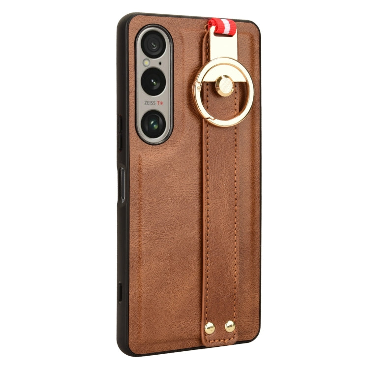 For Sony Xperia 1 VI Wristband Leather Back Phone Case