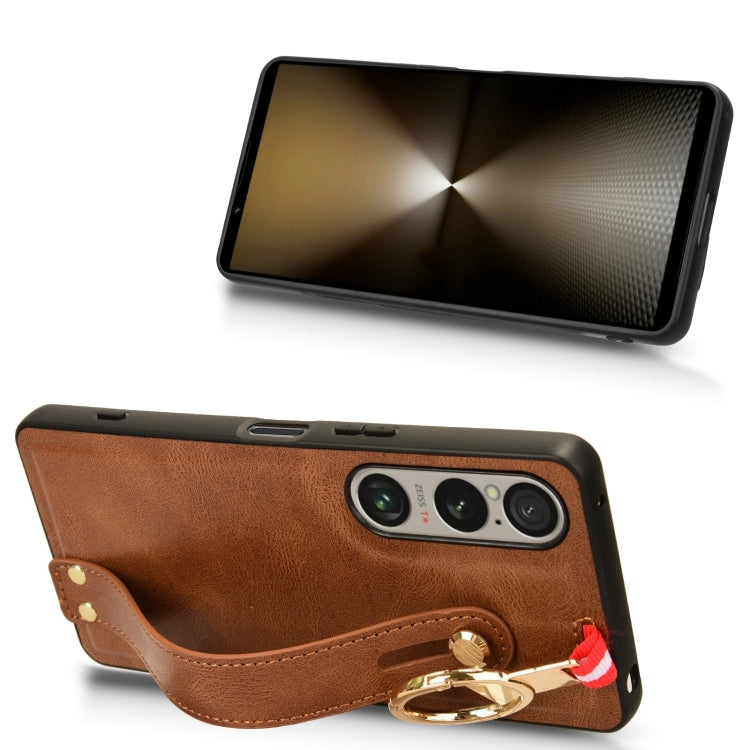 For Sony Xperia 1 VI Wristband Leather Back Phone Case
