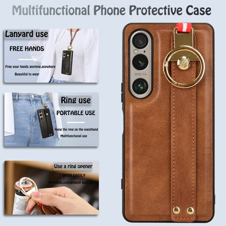 For Sony Xperia 1 VI Wristband Leather Back Phone Case