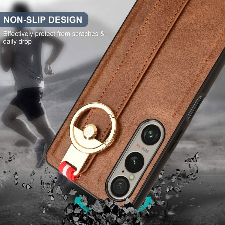 For Sony Xperia 1 VI Wristband Leather Back Phone Case