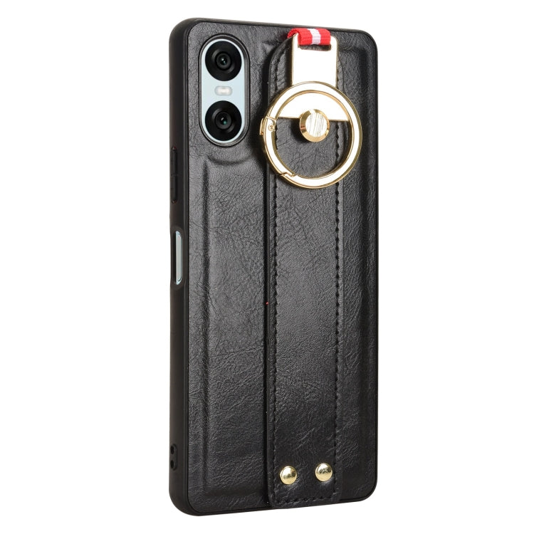 For Sony Xperia 10 VI Wristband Leather Back Phone Case