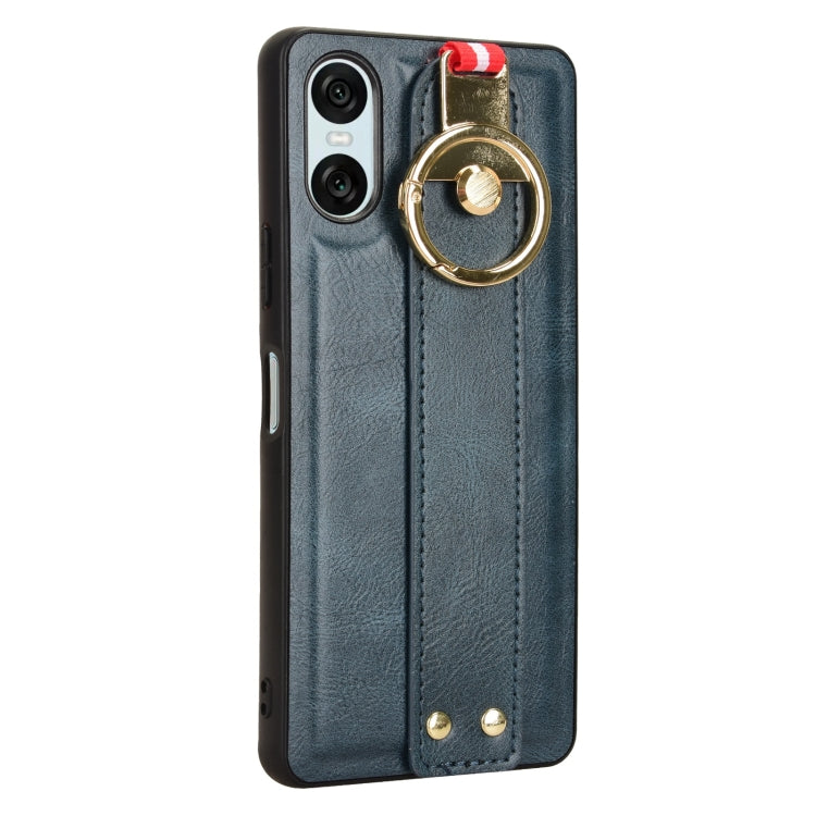 For Sony Xperia 10 VI Wristband Leather Back Phone Case