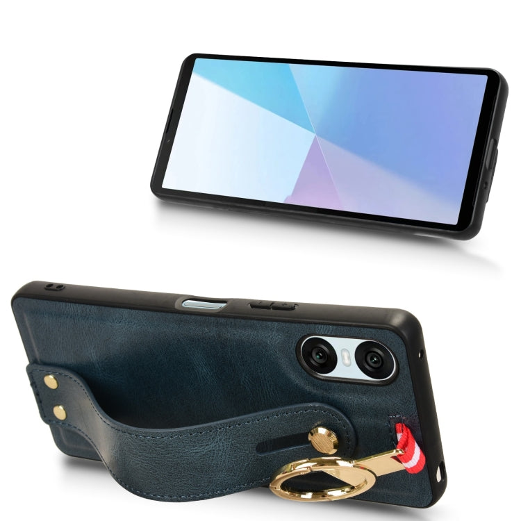 For Sony Xperia 10 VI Wristband Leather Back Phone Case