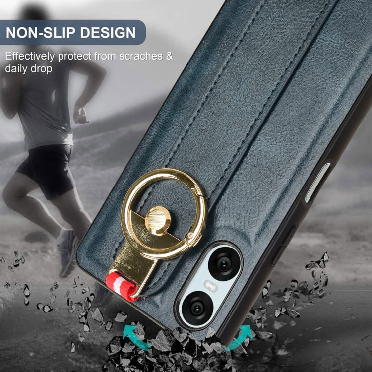 For Sony Xperia 10 VI Wristband Leather Back Phone Case
