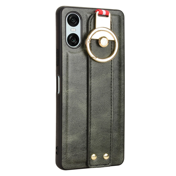 For Sony Xperia 10 VI Wristband Leather Back Phone Case