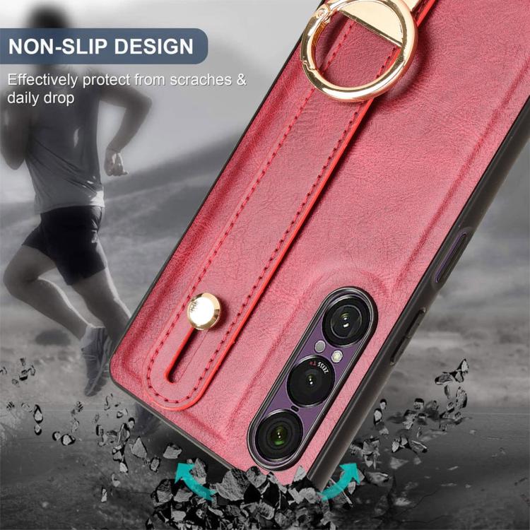 For Sony Xperia 1 VII Wristband Leather Back Phone Case