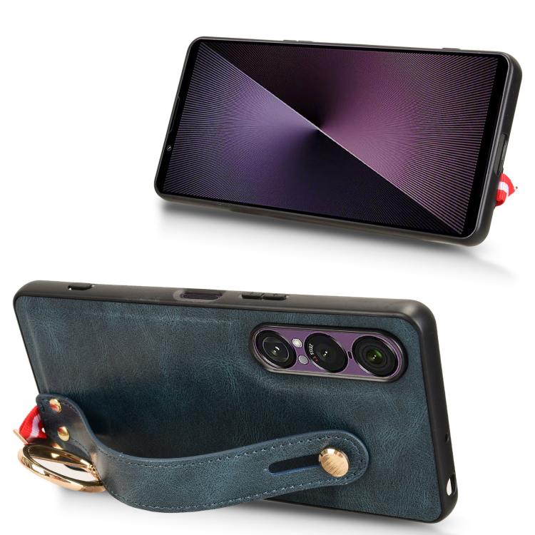 For Sony Xperia 1 VII Wristband Leather Back Phone Case