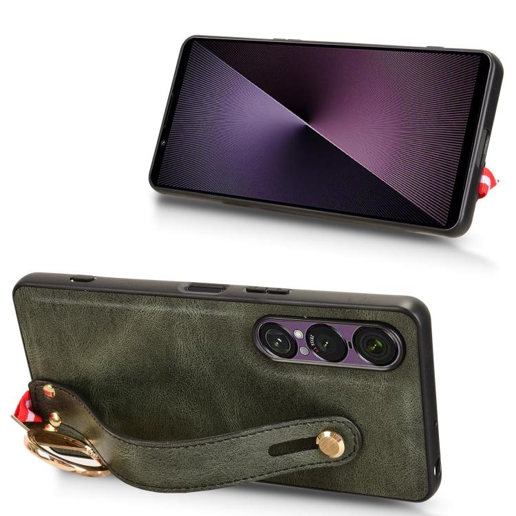 For Sony Xperia 1 VII Wristband Leather Back Phone Case