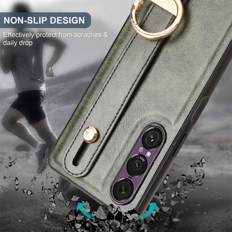 For Sony Xperia 1 VII Wristband Leather Back Phone Case