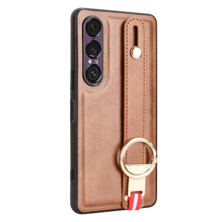 For Sony Xperia 1 VII Wristband Leather Back Phone Case