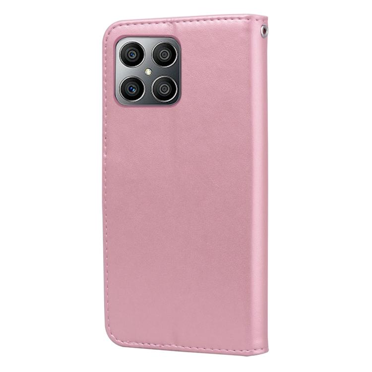 For Honor X8c 4G / X8b Rose Embossed Flip PU Leather Phone Case
